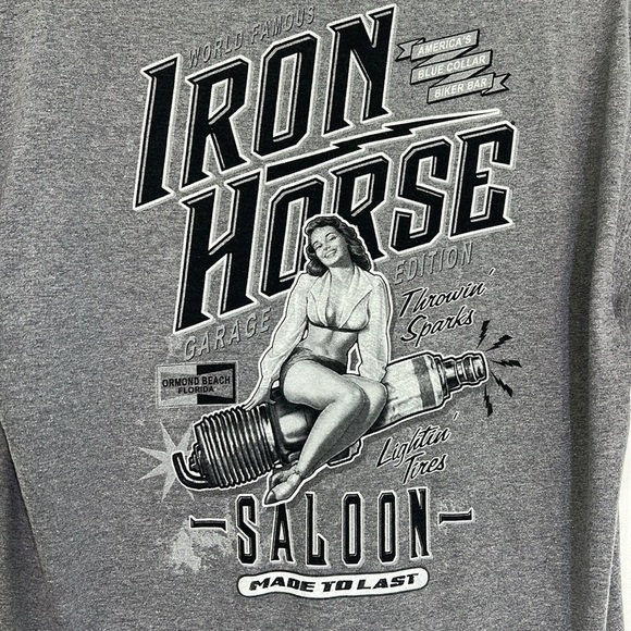 Port & Company - Iron Horse World Famous Garage Edition Pinup Girl T Shirt LG - Picture 9 of 9